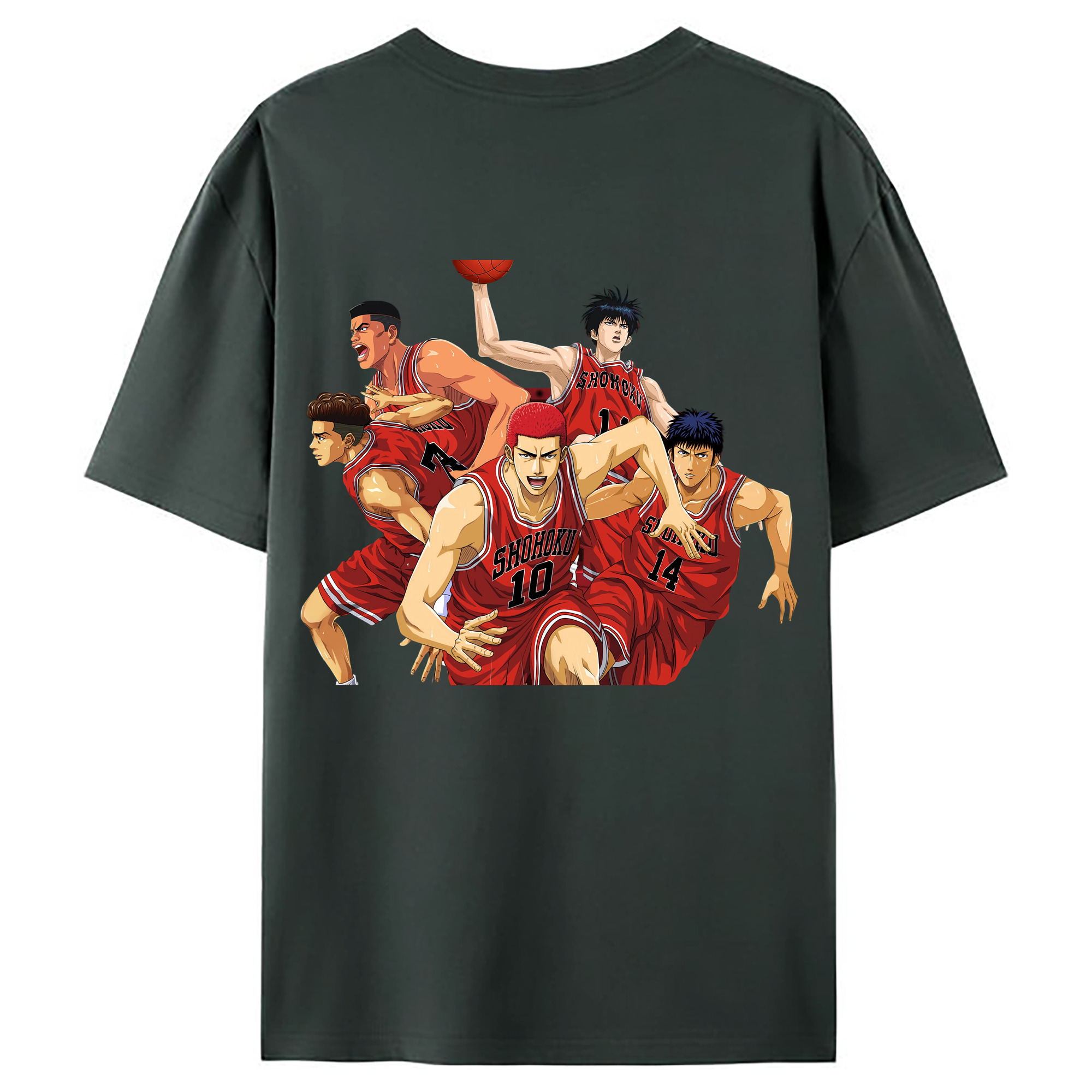 （画像用） SLAM DUNK／スラムダンク 綿100％ メンズ半袖Tシャツ（バックプリント） 通気性